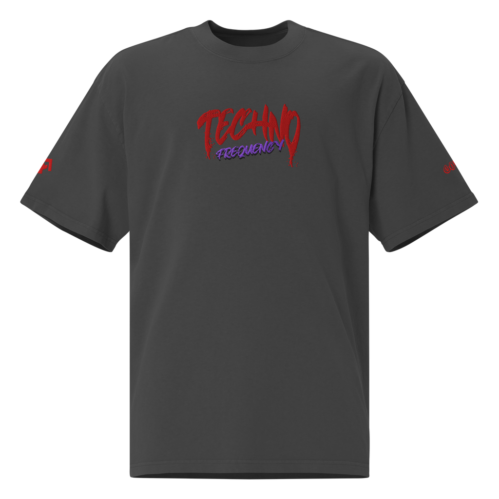 Techno Frequency Oversized Faded T-Shirt | ORGNL GNGSTA - ORGNL GNGSTA