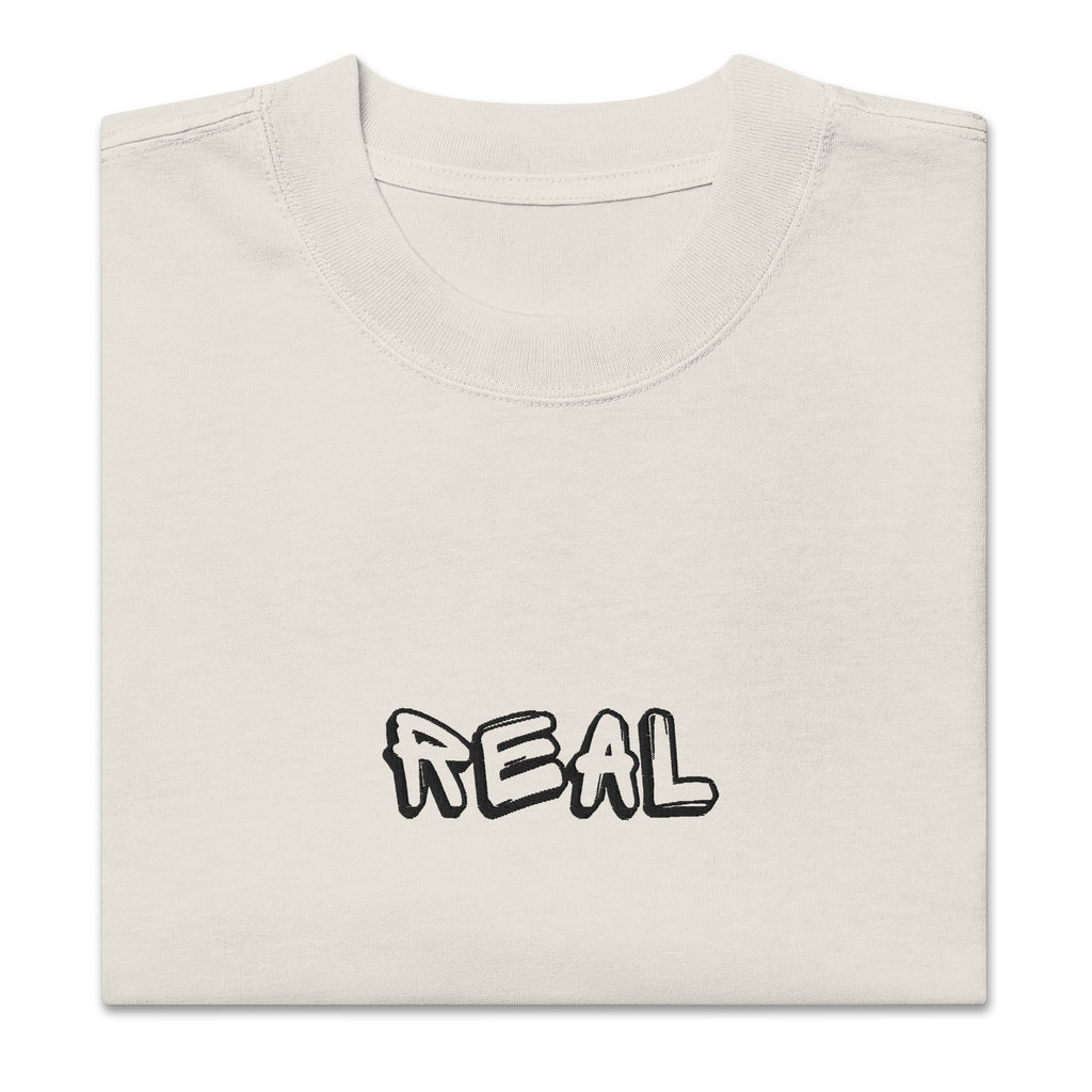 Oversized "REAL" Faded T-Shirt - ORGNL GNGSTA
