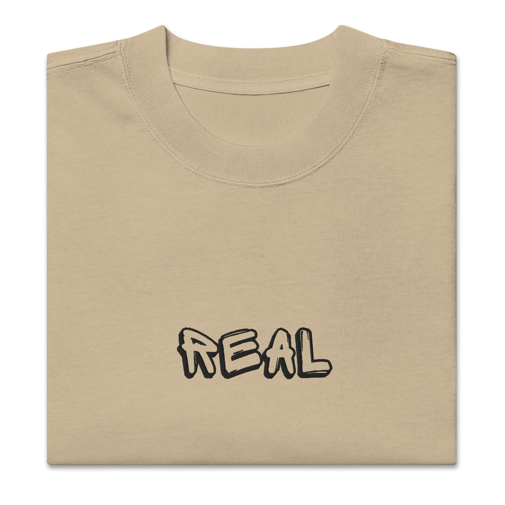 Oversized "REAL" Faded T-Shirt - ORGNL GNGSTA