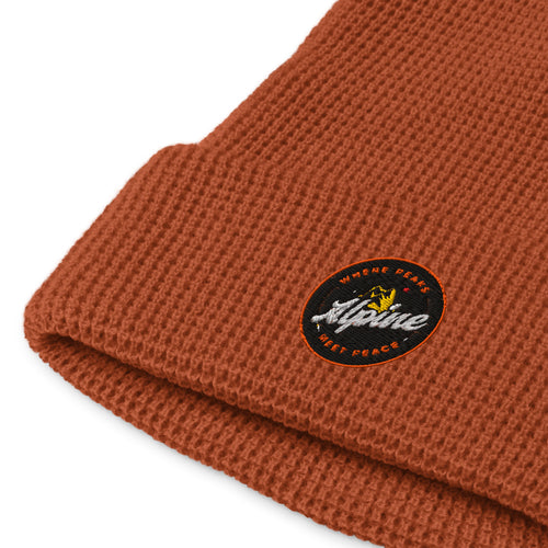 Rust Waffle Knitted Beanie